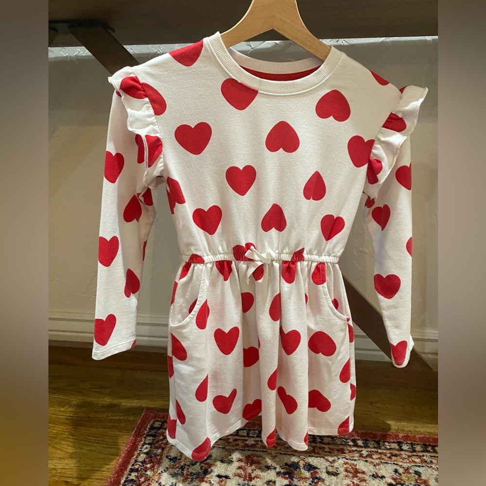 Girls Heart Skater Sweatshirt Dress
